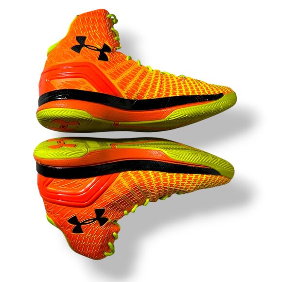 UNDER ARMOUR Men's 11.5 MICRO G DRIVE Clutch Fit Orange/Yellow/Black Basketball - Picture 8 of 11